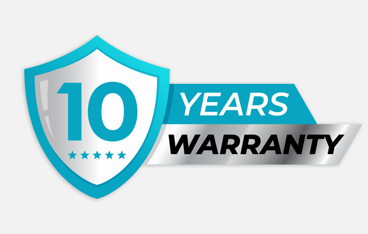 10 Year Warranty by Registration